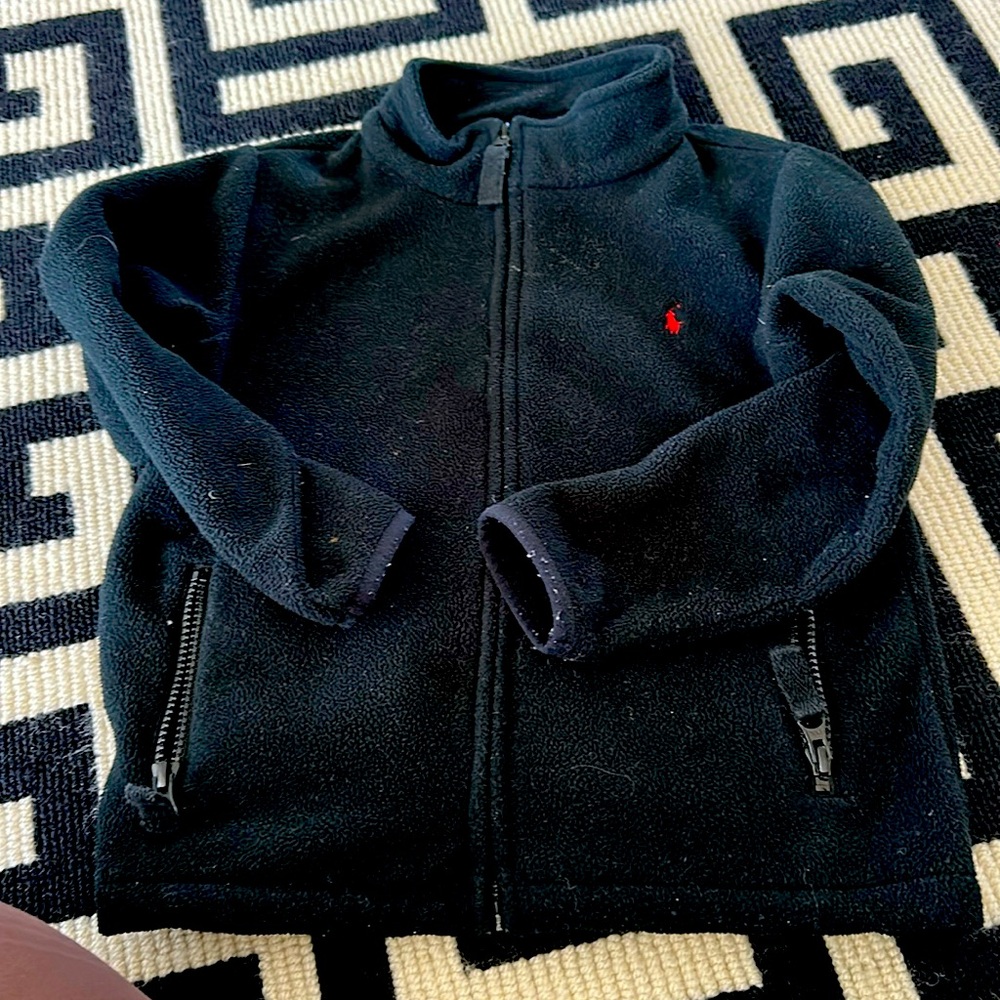 Fleece black polo jacket